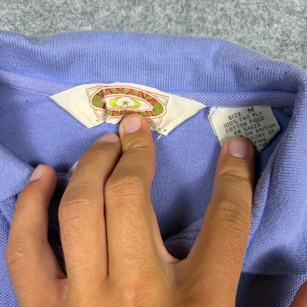 Vintage Banana Republic Polo Shirt Mens M Periwinkle Blue Cotton Pique Heritage